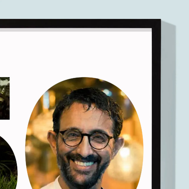 Cuvânt Din Fotografii: 50 Zi De Naștere - Imprimare Cu Ramă 30X40 (Verticală)