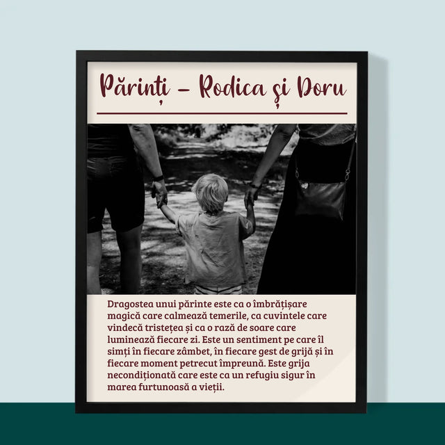 Fotografie Si Semnătură: Părinți Definiția Dragostei Lor - Imprimare Cu Ramă 30X40 (Verticală)