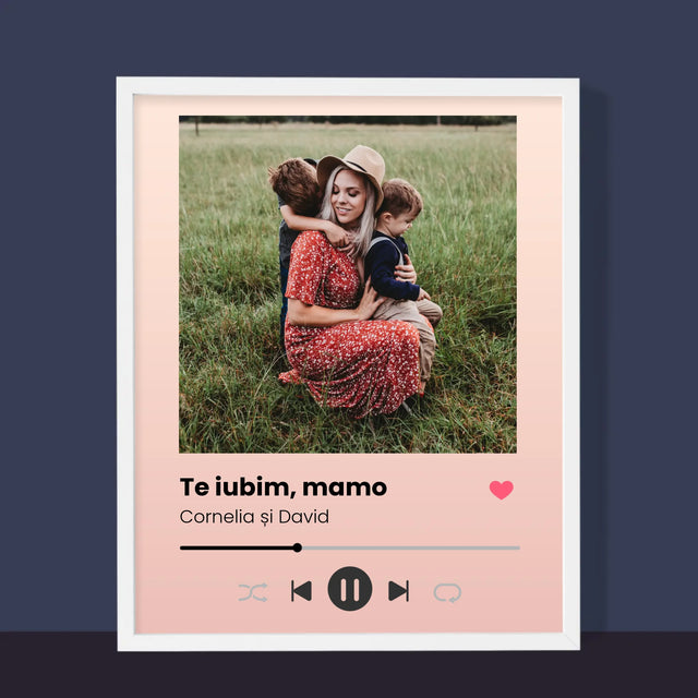 Fotografie Si Semnătură: Te Iubim Mamo - Imprimare Cu Ramă 30X40 (Verticală)