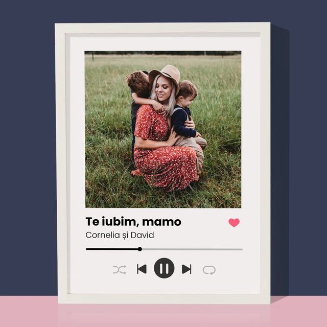 Fotografie Si Semnătură: Te Iubim Mamo - Imprimare Cu Ramă 30X40 (Verticală)