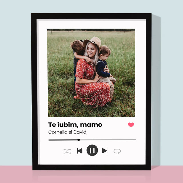 Fotografie Si Semnătură: Te Iubim Mamo - Imprimare Cu Ramă 30X40 (Verticală)