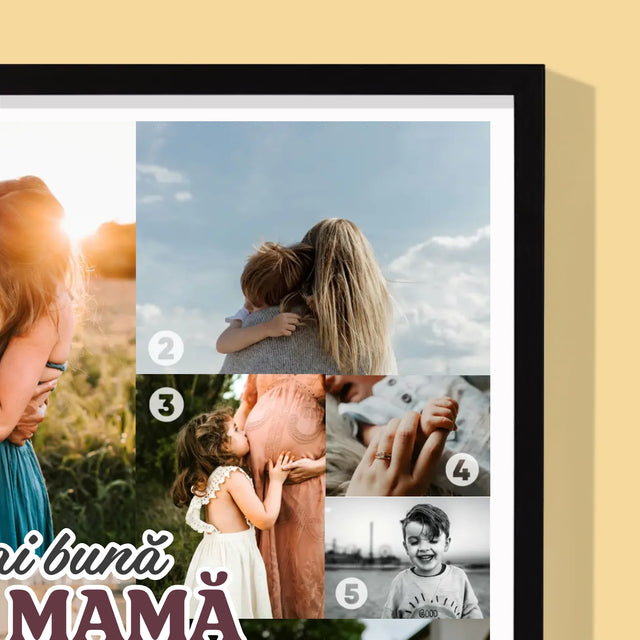 Colaj De Fotografii: Cea Mai Bună Mamă Din Lume - Imprimare Cu Ramă 30X40 (Verticală)