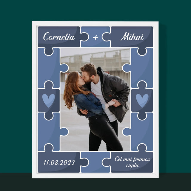 Fotografie Si Semnătură: Puzzle+Fotografie - Imprimare Cu Ramă 30X40 (Verticală)