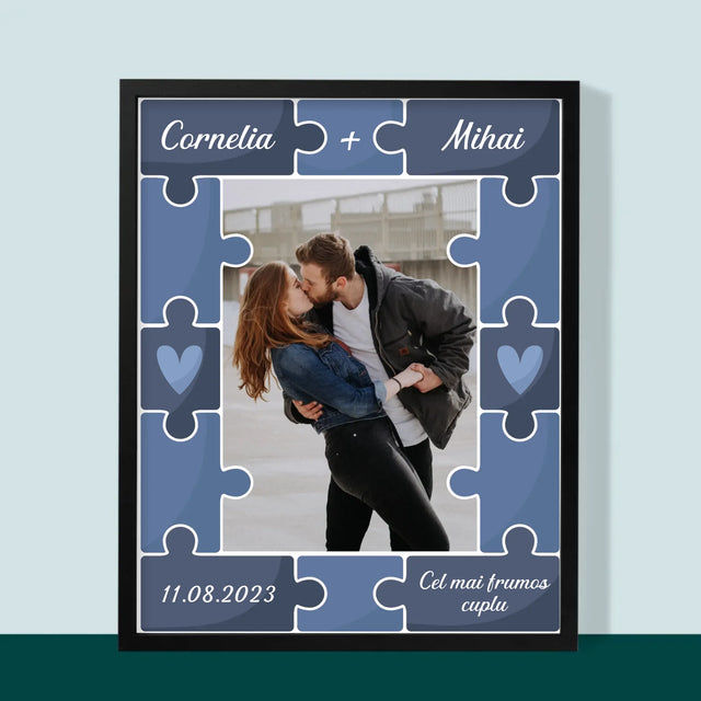 Fotografie Si Semnătură: Puzzle+Fotografie - Imprimare Cu Ramă 30X40 (Verticală)