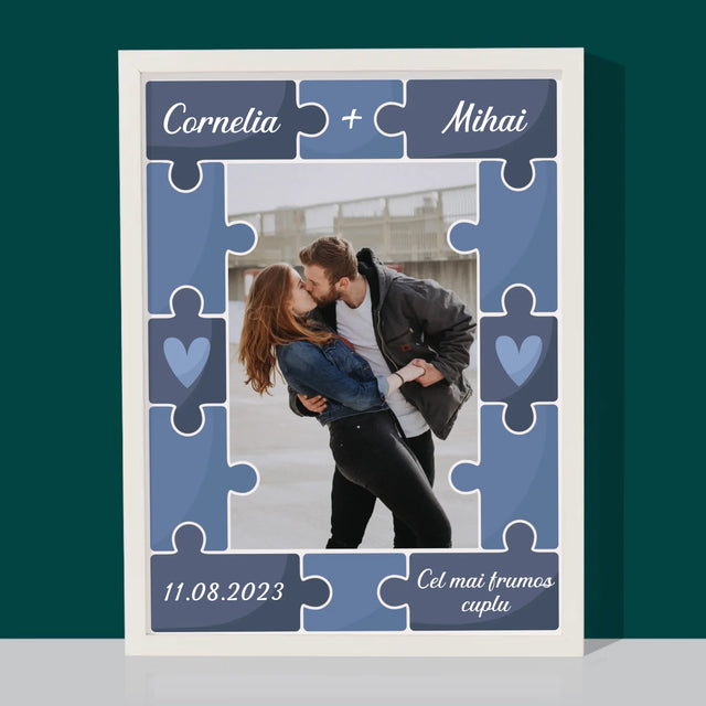 Fotografie Si Semnătură: Puzzle+Fotografie - Imprimare Cu Ramă 30X40 (Verticală)