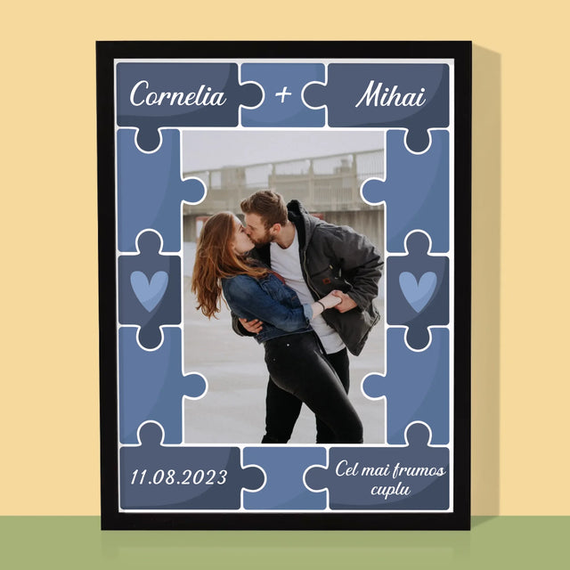Fotografie Si Semnătură: Puzzle+Fotografie - Imprimare Cu Ramă 30X40 (Verticală)