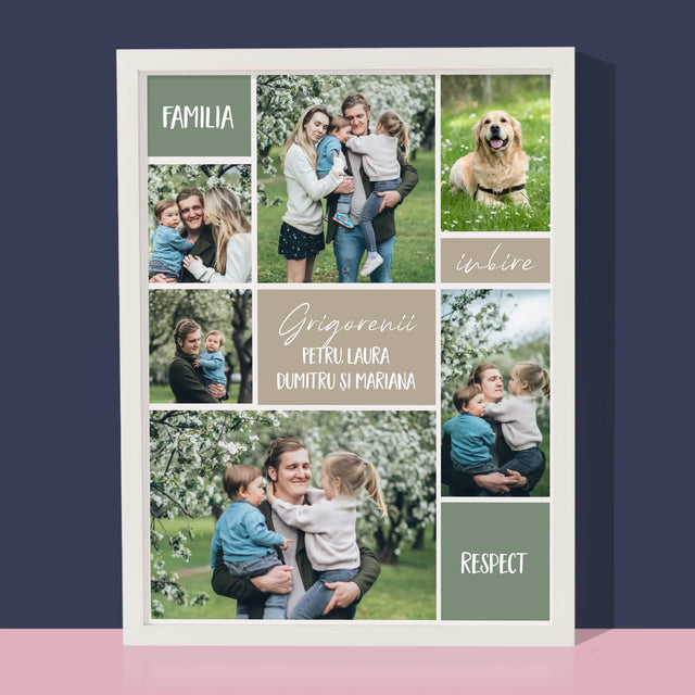 Colaj De Fotografii: Familia Colaj Din Fotografii - Imprimare Cu Ramă 30X40 (Verticală)