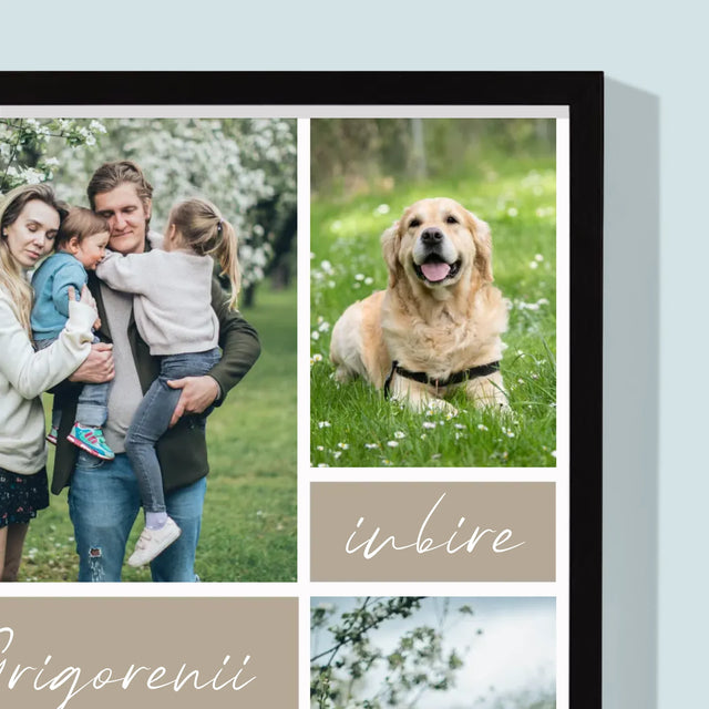 Colaj De Fotografii: Familia Colaj Din Fotografii - Imprimare Cu Ramă 30X40 (Verticală)