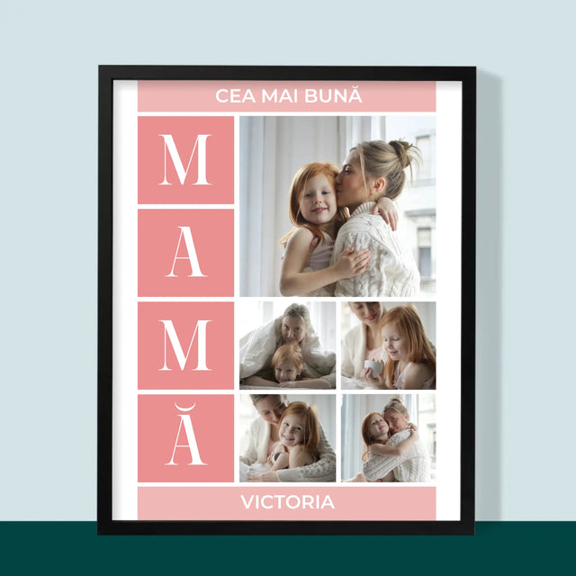 Colaj De Fotografii: Cea Mai Bună Mamă Colaj - Imprimare Cu Ramă 30X40 (Verticală)