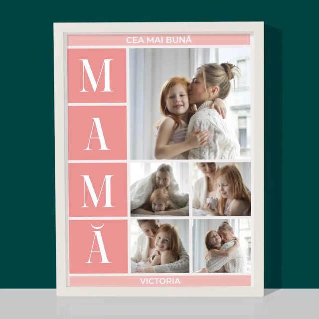 Colaj De Fotografii: Cea Mai Bună Mamă Colaj - Imprimare Cu Ramă 30X40 (Verticală)