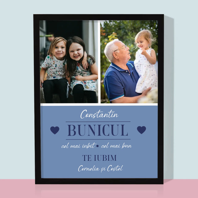 Colaj De Fotografii: Iubitul Bunic - Imprimare Cu Ramă 30X40 (Verticală)