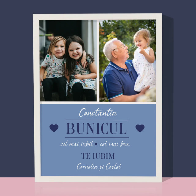 Colaj De Fotografii: Iubitul Bunic - Imprimare Cu Ramă 30X40 (Verticală)