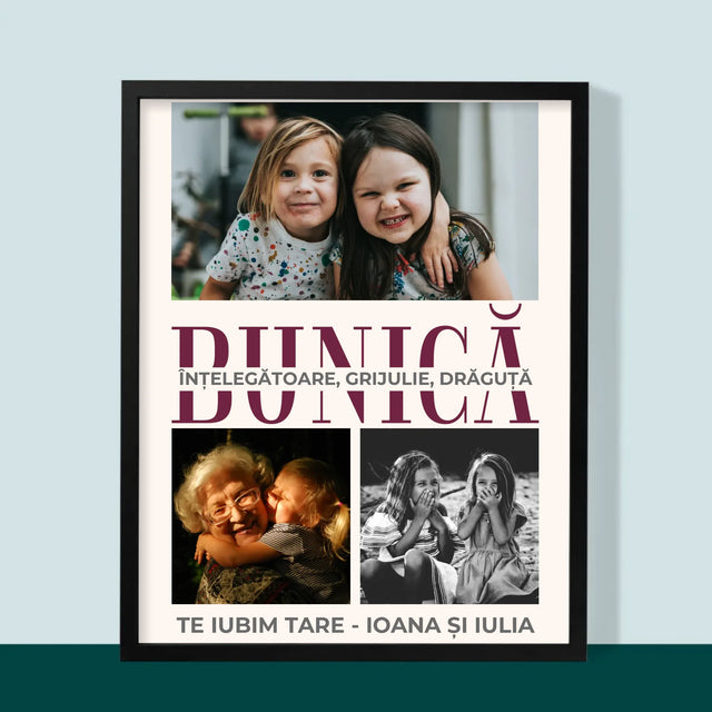 Colaj De Fotografii: Bunică Trăsături De Caracter - Imprimare Cu Ramă 30X40 (Verticală)