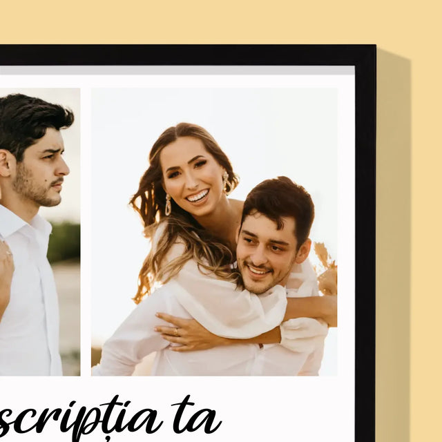 Colaj De Fotografii: 4 Fotografii Cu Inscripție - Imprimare Cu Ramă 30X40 (Verticală)