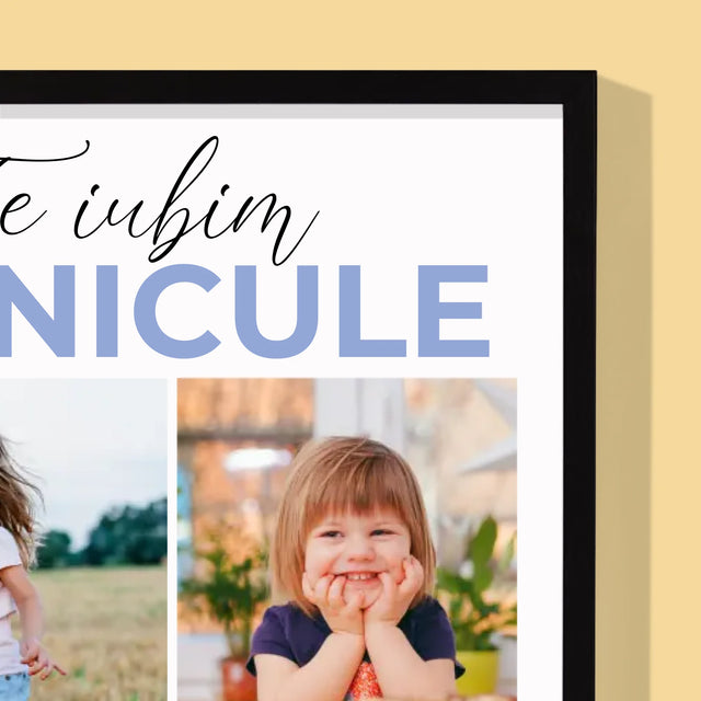 Colaj De Fotografii: Te Iubim Bunicule - Imprimare Cu Ramă 30X40 (Verticală)