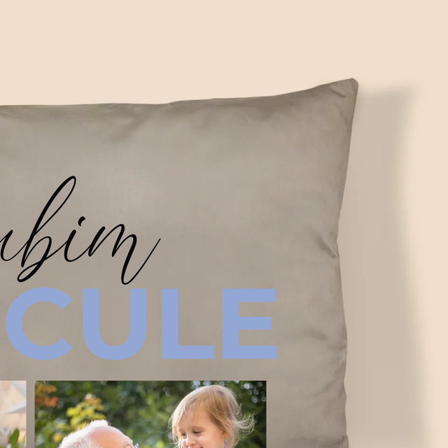 Colaj De Fotografii: Te Iubim Bunicule - Pernă (Cu Fotografie)