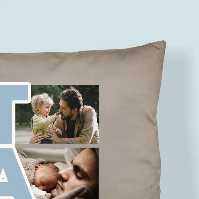 Colaj De Fotografii: Inscripție Tata - Pernă (Cu Fotografie)