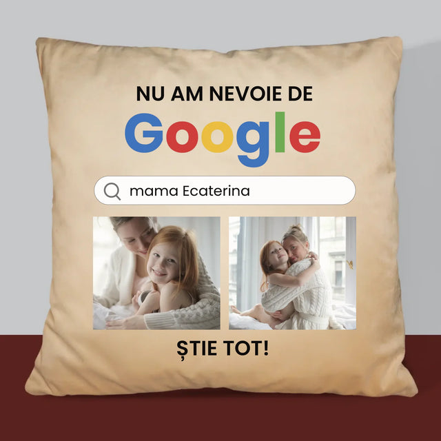 Colaj De Fotografii: Nu Am Nevoie De Google - Pernă (Cu Fotografie)