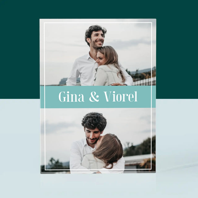 Colaj De Fotografii: Cuplu Nume - Bloc Acrilic