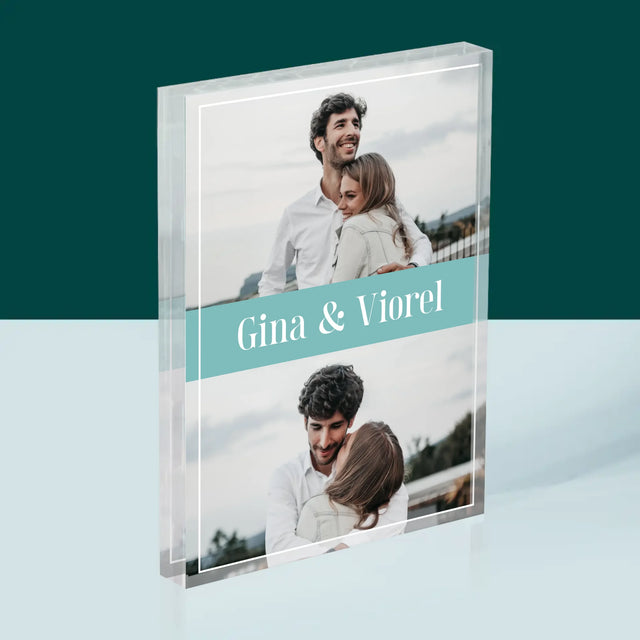 Colaj De Fotografii: Cuplu Nume - Bloc Acrilic