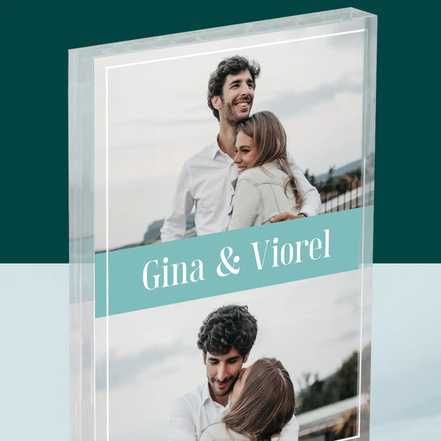 Colaj De Fotografii: Cuplu Nume - Bloc Acrilic