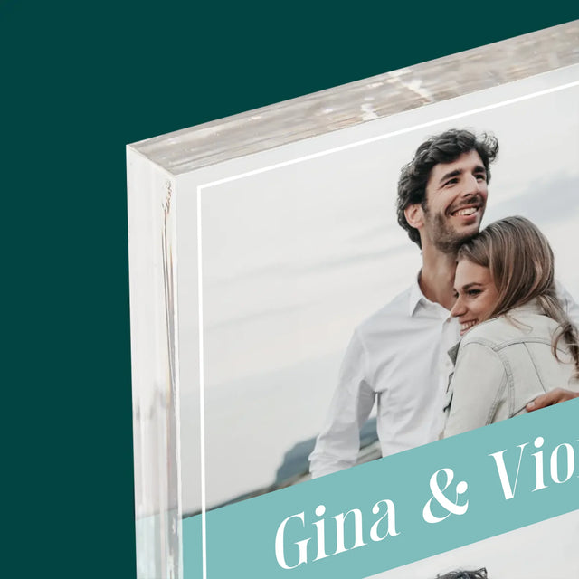 Colaj De Fotografii: Cuplu Nume - Bloc Acrilic