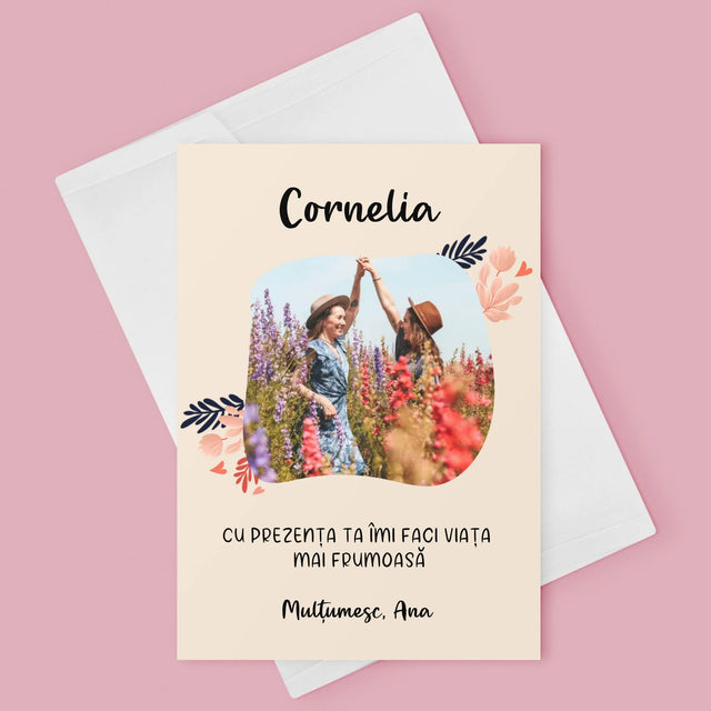 Fotografie Si Semnătură: Mulțumesc Prietenei Mele - Card Cu Felicitări