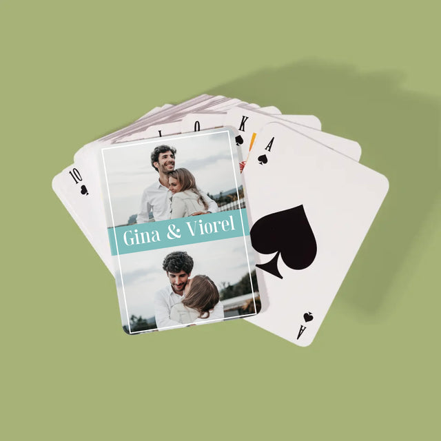 Colaj foto: Nume de cuplu - Cărți de joc | RO