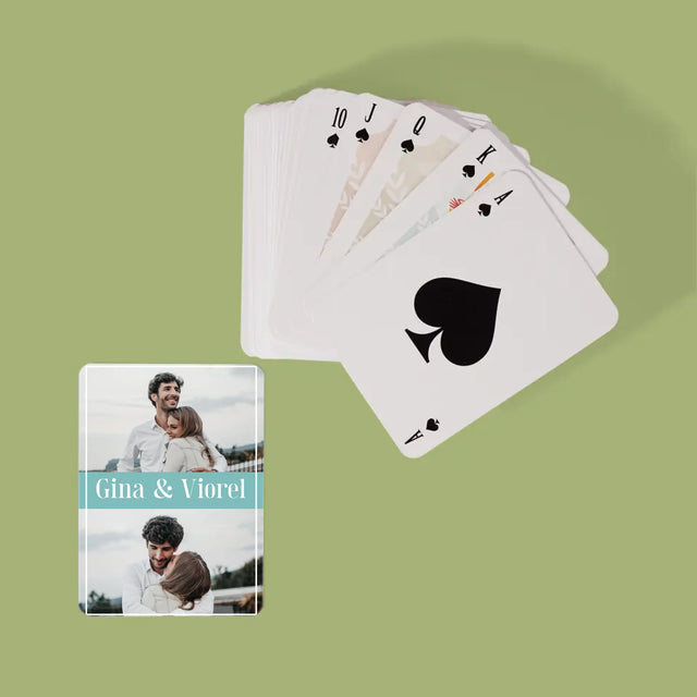 Colaj foto: Nume de cuplu - Cărți de joc | RO