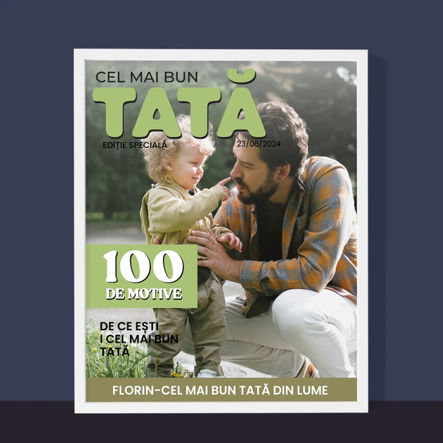 Copertă Derevistă: Cel Mai Bun Tată - Imprimare Cu Ramă 30X40 (Verticală)