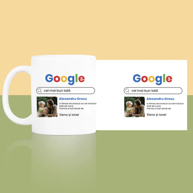 Fotografie Si Semnătură: Cel Mai Bun Tată Rezultat Google - Cană