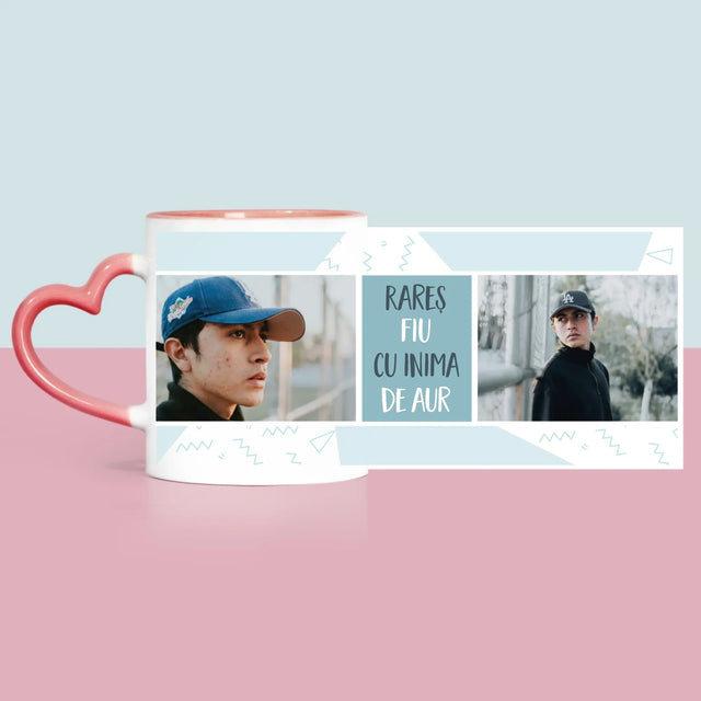 Colaj De Fotografii: Fiu Cu Inimă De Aur - Cană