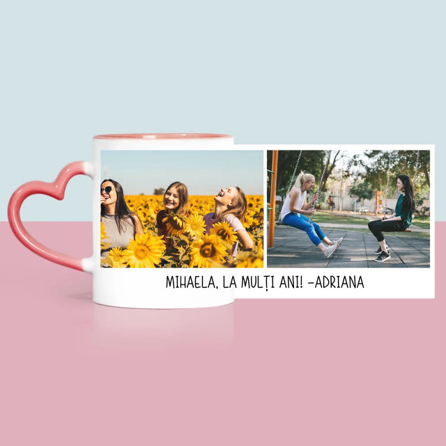 Colaj De Fotografii: 2 Fotografii Cu Inscripție - Cană