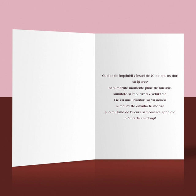 Fotografie Si Semnătură: 70 De Ani Bujori - Card Cu Felicitări
