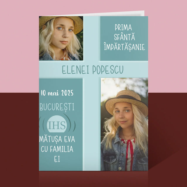 Colaj De Fotografii: Prima Sfântă Împărtășanie - Card Cu Felicitări