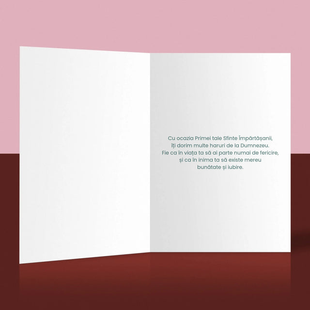 Fotografie Si Semnătură: Felicitări Cu Ocazia Primei Sfinte Împărtășanii - Card Cu Felicitări