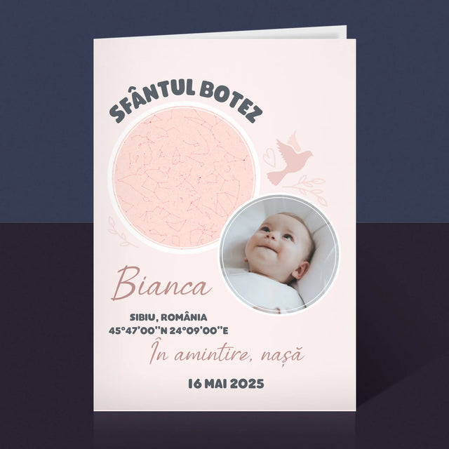 Harta Stelelor: Botez - Card Cu Felicitări