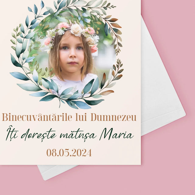 Fotografie Si Semnătură: În Ziua Primei Sfinte Împărtășanii - Card Cu Felicitări