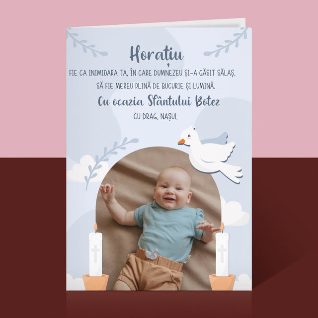 Fotografie Si Semnătură: Cu Ocazia Sfântului Botez, Vă Dorim - Card Cu Felicitări