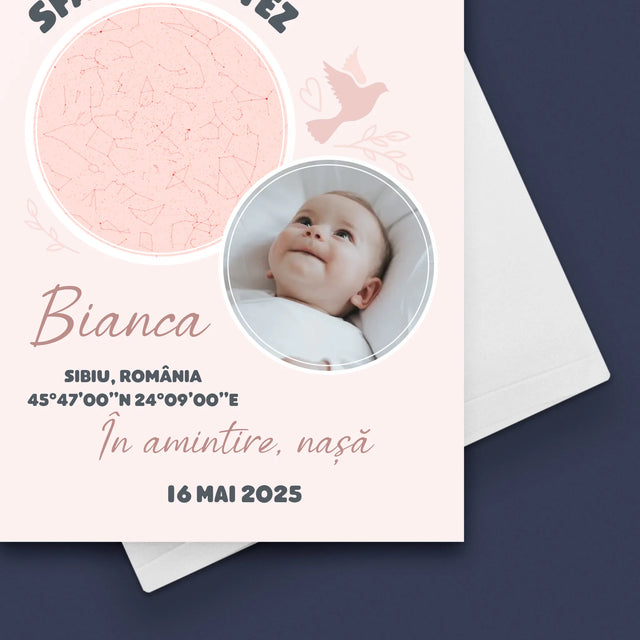 Harta Stelelor: Botez - Card Cu Felicitări