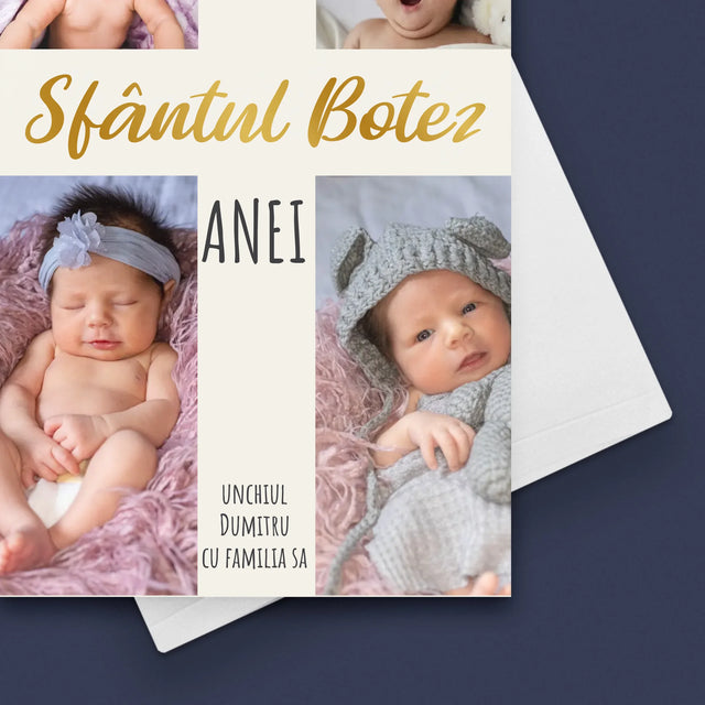 Colaj De Fotografii: Botez Sfânta Cruce - Card Cu Felicitări