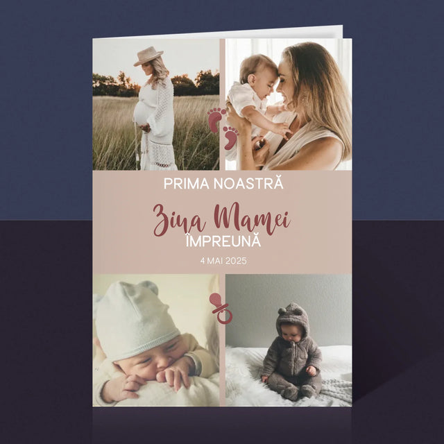 Colaj De Fotografii: Prima Noastră Zi A Mamei - Card Cu Felicitări