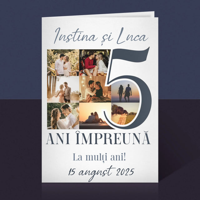 Colaj De Fotografii: 5 Ani Împreună - Card Cu Felicitări