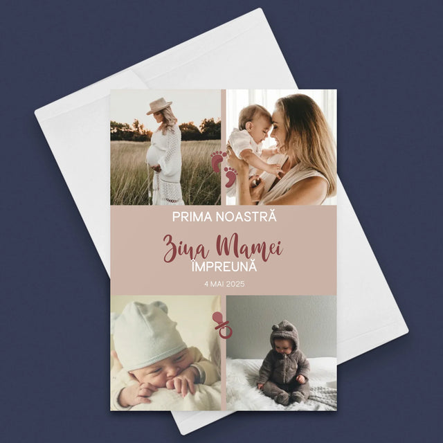 Colaj De Fotografii: Prima Noastră Zi A Mamei - Card Cu Felicitări