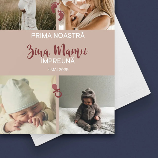 Colaj De Fotografii: Prima Noastră Zi A Mamei - Card Cu Felicitări