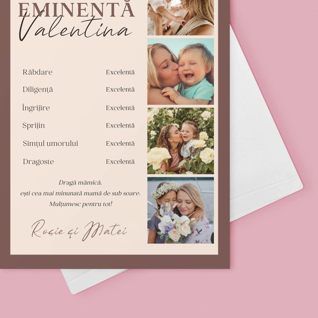 Colaj De Fotografii: Diplomă De Mamă Eminentă - Card Cu Felicitări