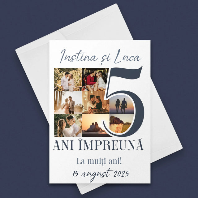 Colaj De Fotografii: 5 Ani Împreună - Card Cu Felicitări