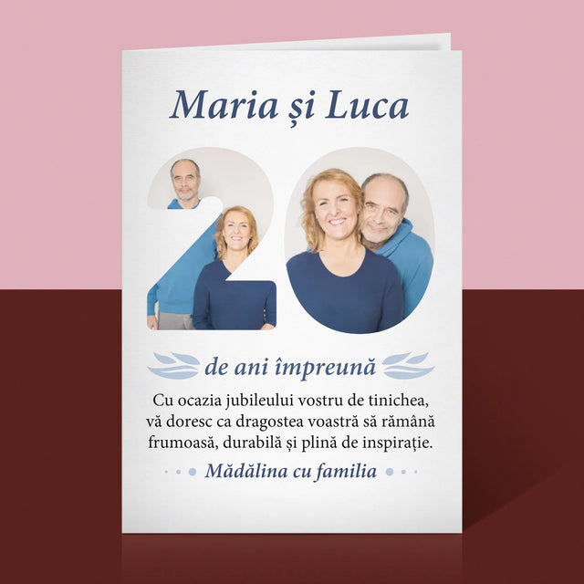 Cuvânt Din Fotografii: 20 De Ani Împreună - Card Cu Felicitări