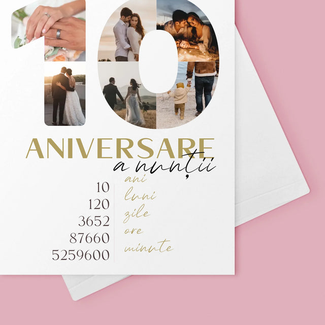 Cuvânt Din Fotografii: A 10-A Aniversare A Nunții - Card Cu Felicitări