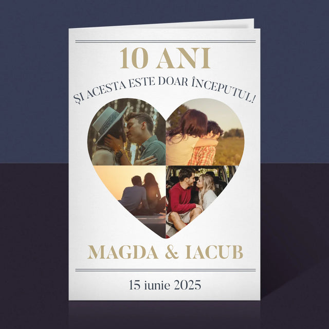Formă Din Fotografii: Aniversare Inimă - Card Cu Felicitări